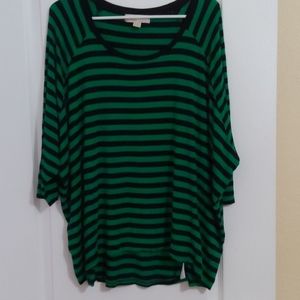 XL Michael Kors  Black and Jade Striped  Beautiful